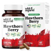 Wild & Organic Hawthorn Berry Capsules 1200mg front view
