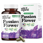 Wild & Organic Passion Flower Capsules bottle front view