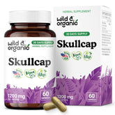Wild & Organic Skullcap Herb Capsules 1200mg front view