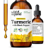 Wild & Organic Turmeric Curcumin Liquid Drops 720mg front view