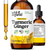 Wild & Organic Turmeric Ginger Black Pepper Supplement front view