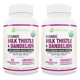 Wiseceutical Organic Milk Thistle & Dandelion supplement front view
