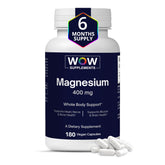 WOW Supplements Magnesium 400mg Capsules front view