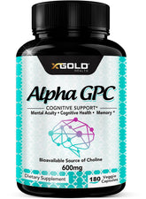 X Gold Health Alpha GPC supplement front view with label