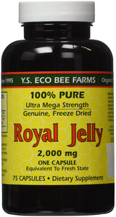 YS Organic Royal Jelly 2000 mg 75 Caps front view