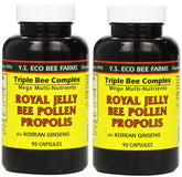 YS Organic Royal Jelly Bee Pollen Propolis 90 Capsules front view