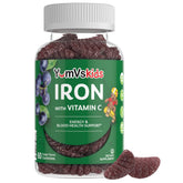 YUM-V'S Kids Iron Gummies front view with grape flavour