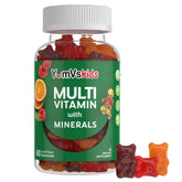 YUM-V'S Kids Multivitamin Gummies front view with fruit flavours