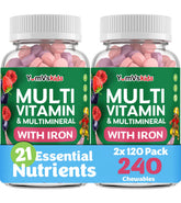YUM-V'S Kids Multivitamins Chewables front view with grape and berry flavour