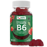 YUM-V'S Vitamin B6 Gummies 100mg Strawberry Flavour front view