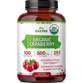 Zazzee Organic Cranberry Capsules 500mg bottle front view