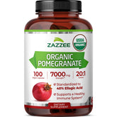 Zazzee Organic Pomegranate Extract 100 capsules front view