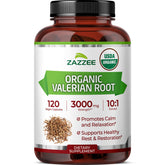 Zazzee Valerian Root Extract 120 Capsules front view