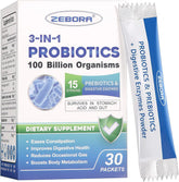 ZEBORA 3-in-1 Probiotics 100 Billion CFU capsule bottle front view