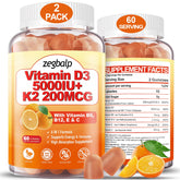 ZEGBALP Vitamin D3 + K2 Gummies 5000IU front view