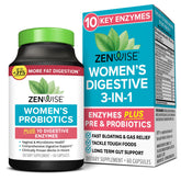 Zenwise Health Women's Probiotics + daily Enzymes 60 capsules front view