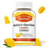 Zetelixia Acetyl-L-Carnitine Gummies front view with mango flavour