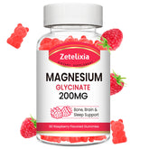 Zetelixia Magnesium Glycinate Gummies bottle front view with raspberry flavour