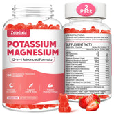 Zetelixia Potassium Magnesium Gummies front view, strawberry flavour