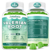 Zetelixia Valerian Root Gummies front view with green grape flavour