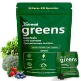 Zotreval Daily Greens Gummies front view with packaging