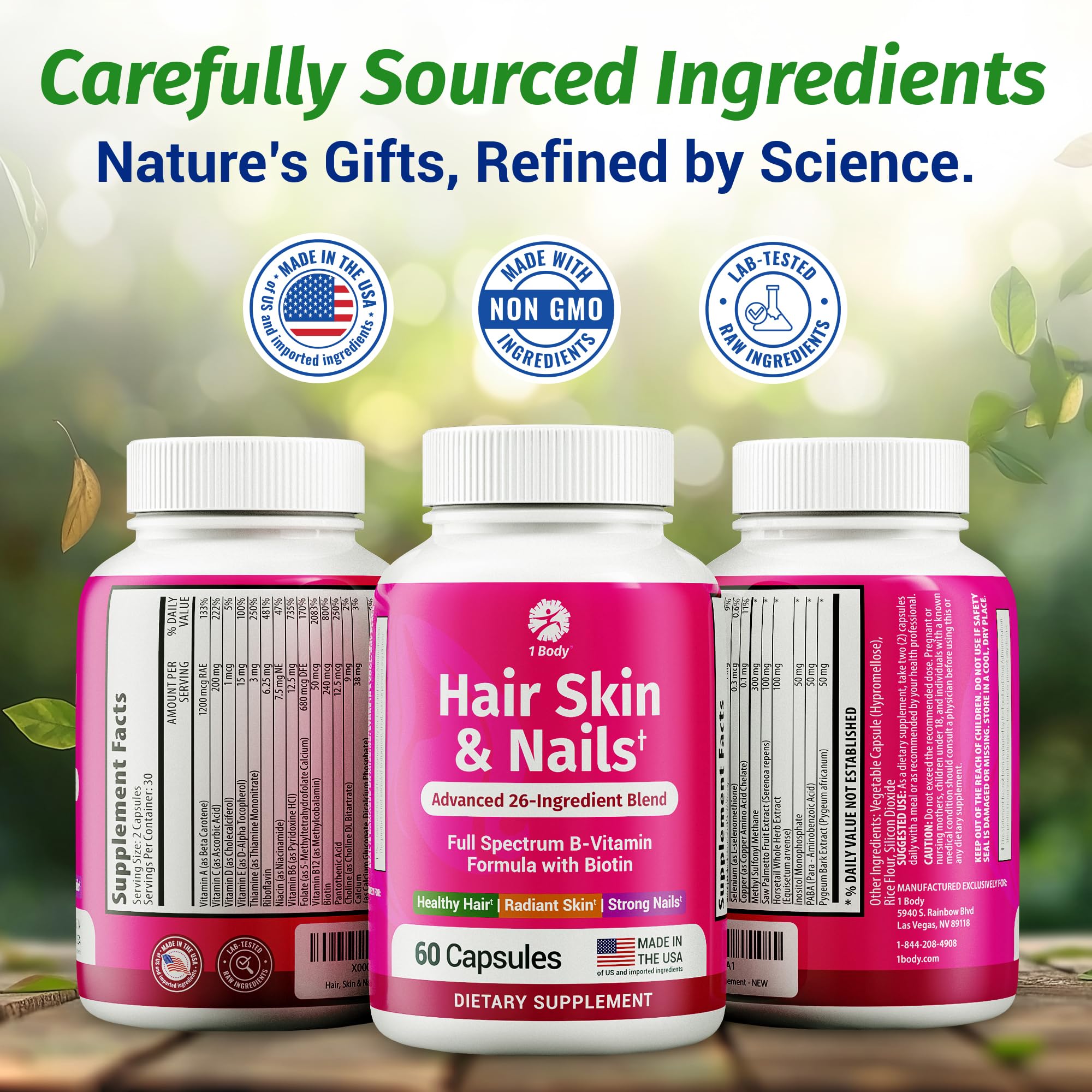 1 Body Advanced Hair Skin and Nails Vitamins lifestyle scene