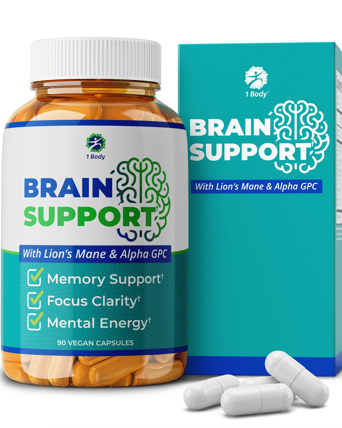1 Body Memory Support Capsules bottle front view