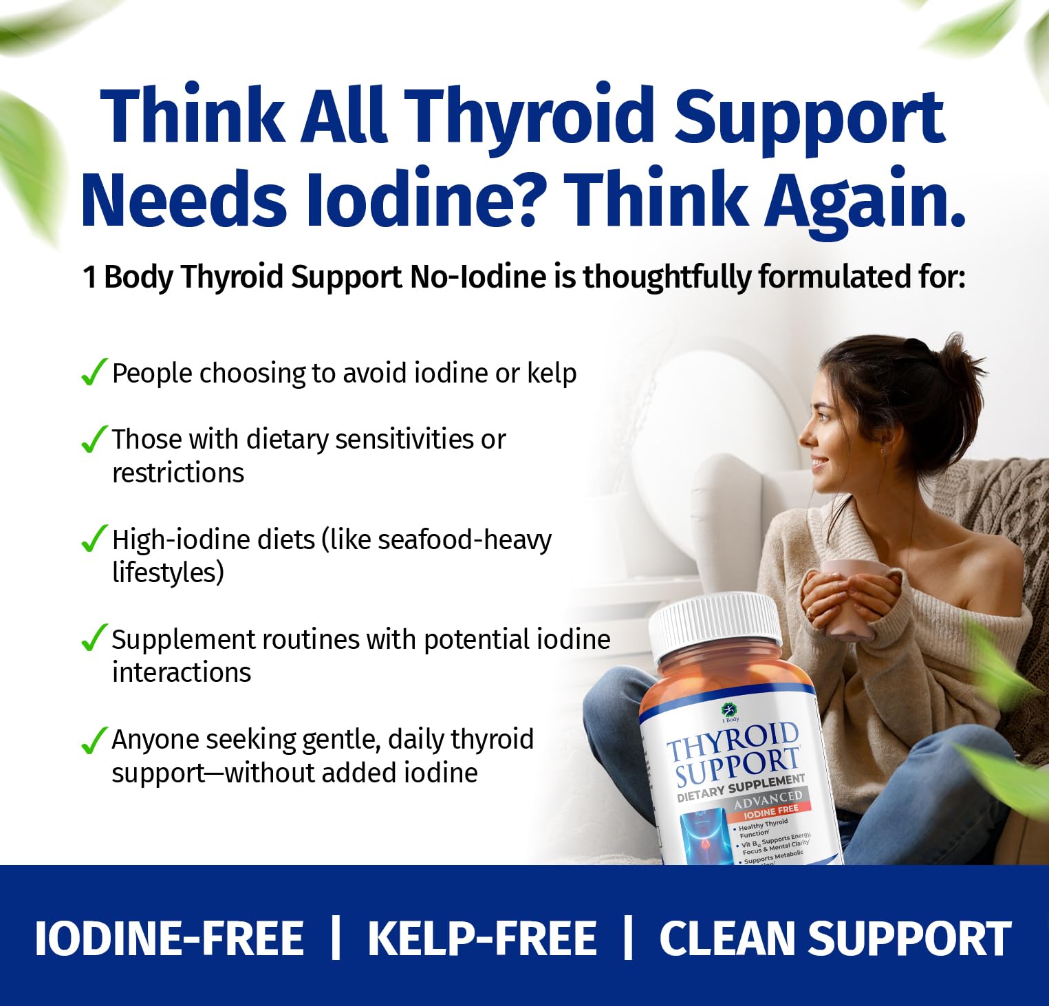 1 Body Thyroid Support Supplement bottle back view
