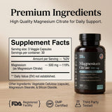 100 Supps Magnesium Citrate 500mg capsule close-up