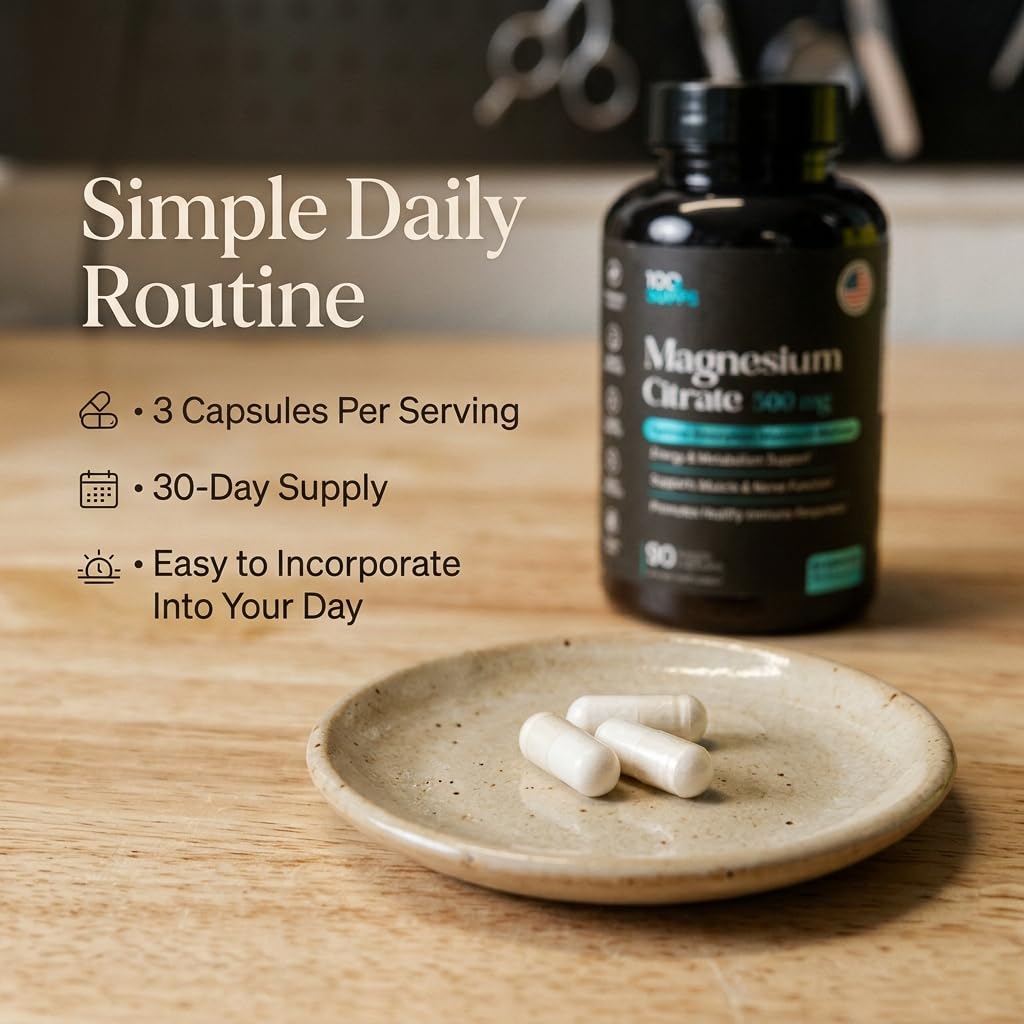 100 Supps Magnesium Citrate 500mg packaging details