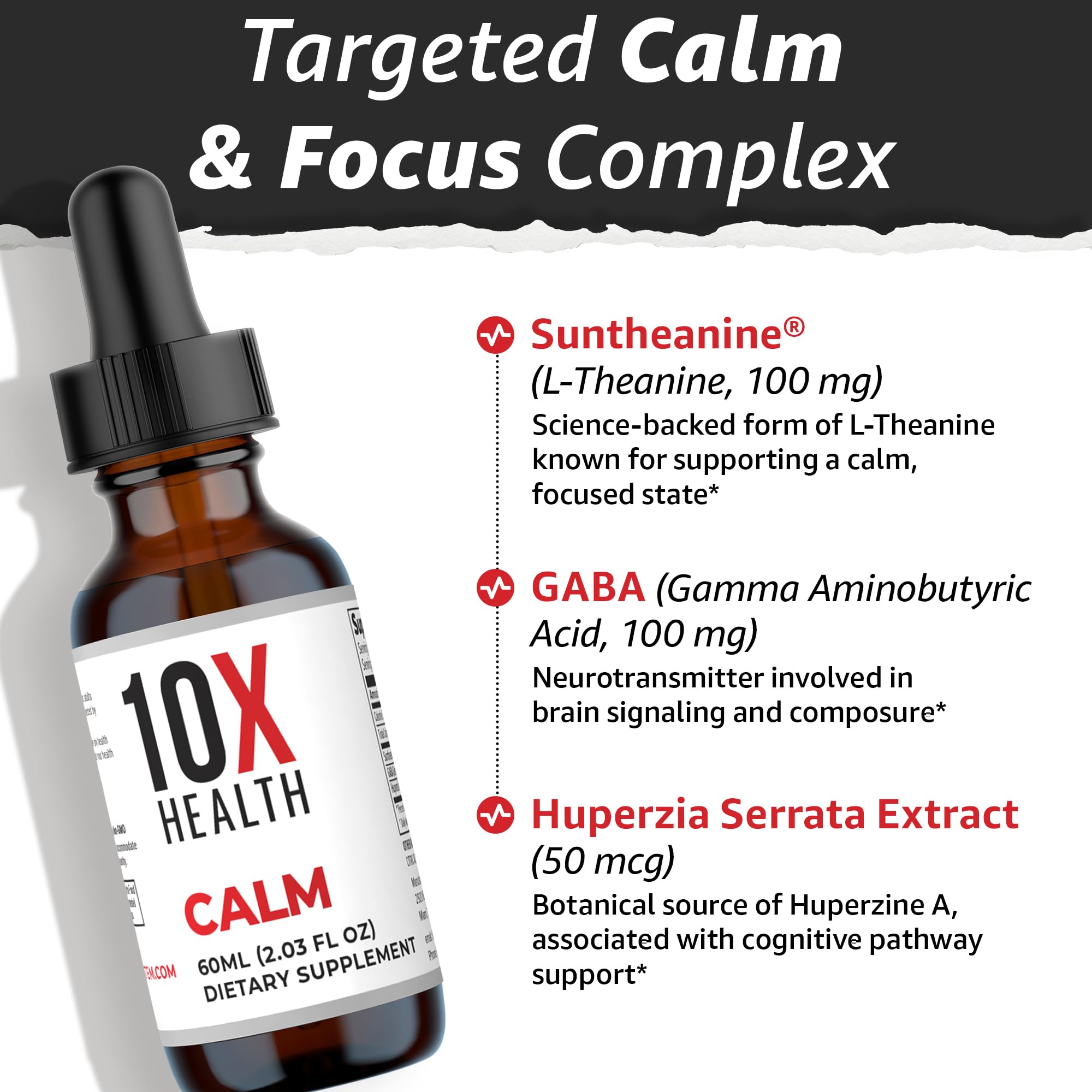 10X Health System Calm Drops 30ml side view