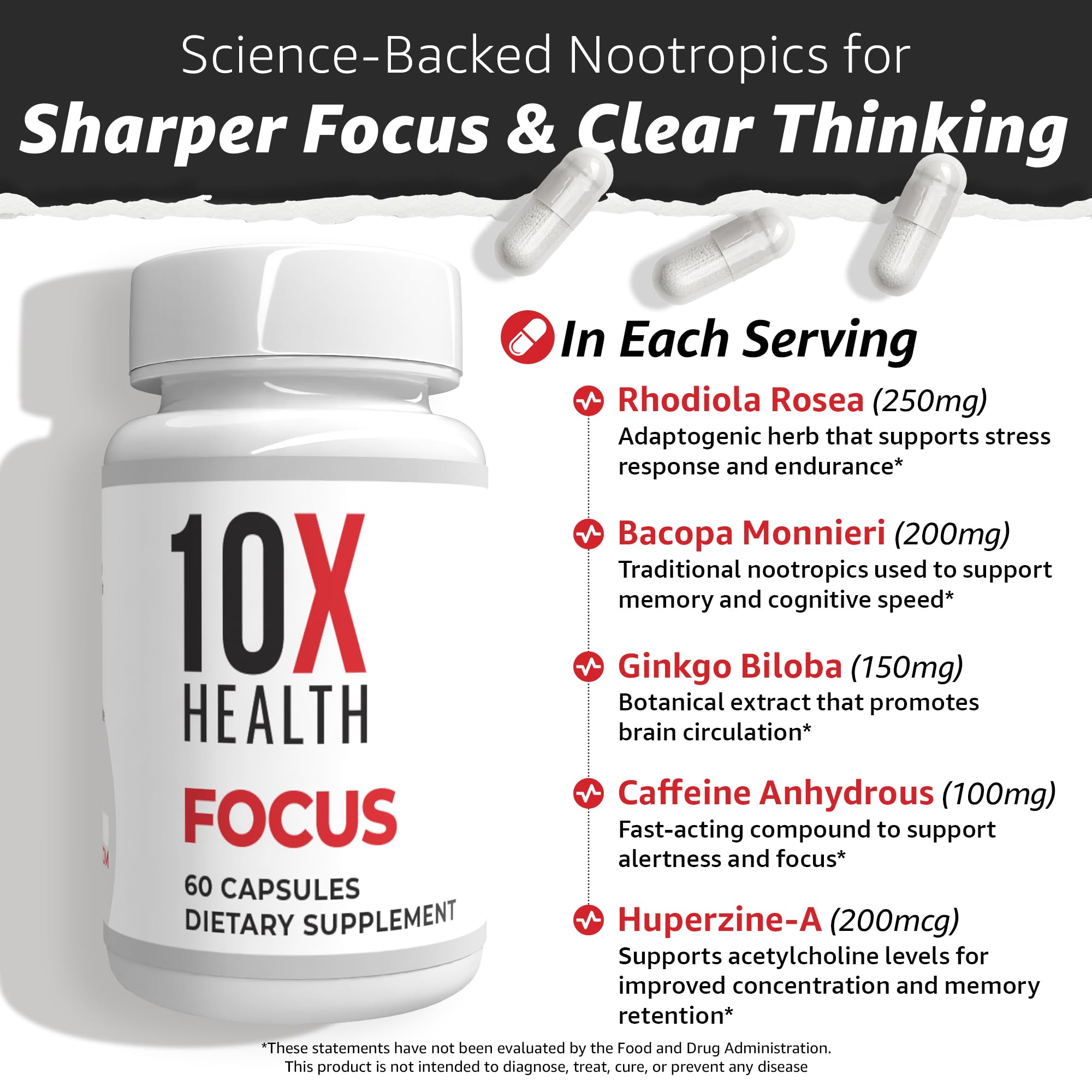 10X Health System Ginkgo Biloba Focus Supplement packaging