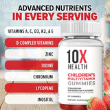 10X Health System Kids’ Multivitamin Gummies showing gummy texture