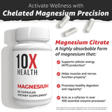 10X Health System Magnesium Citrate Capsules bottle with label