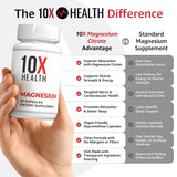 10X Health System Magnesium Citrate Capsules on a wooden table