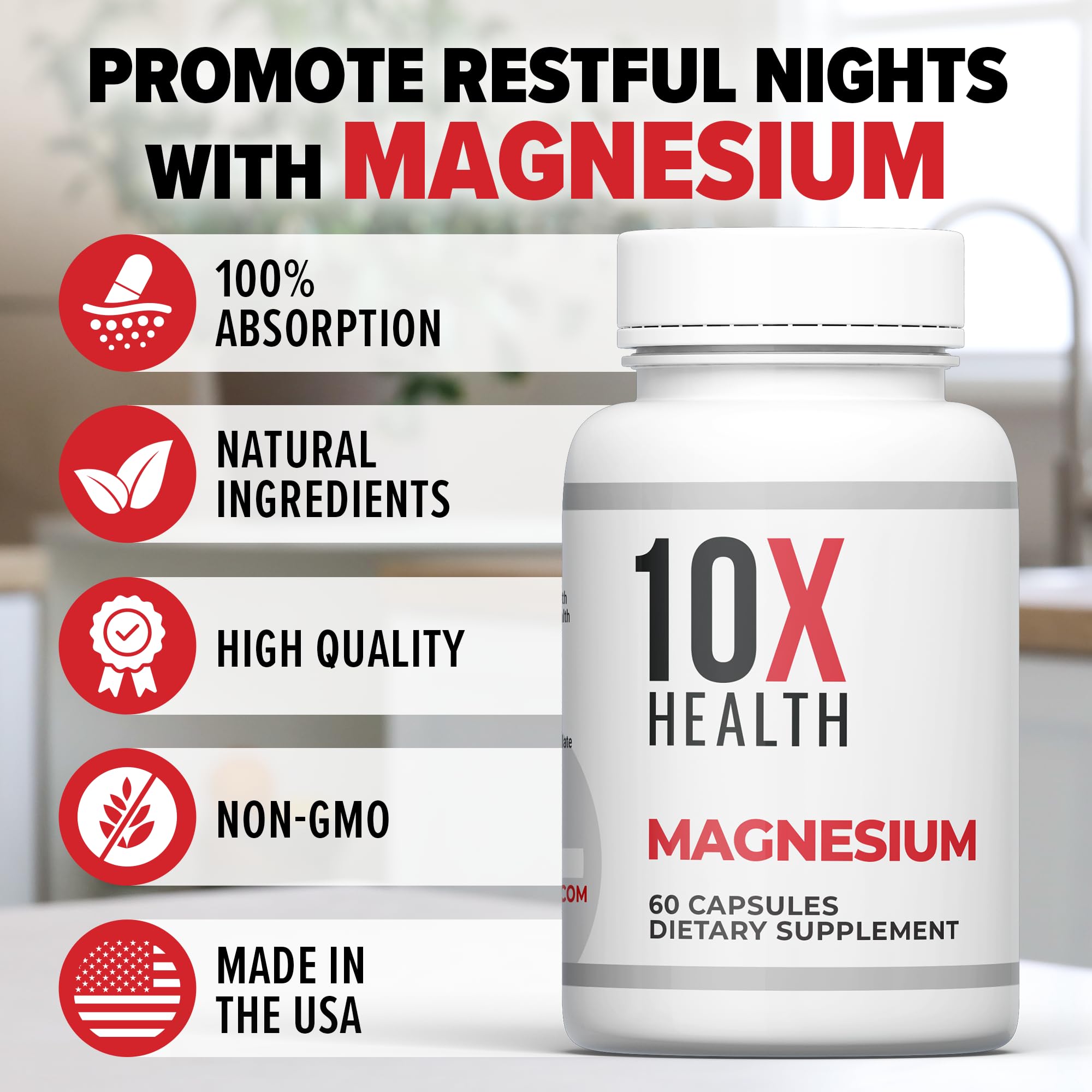 10X Health System Magnesium Citrate Capsules opened bottle