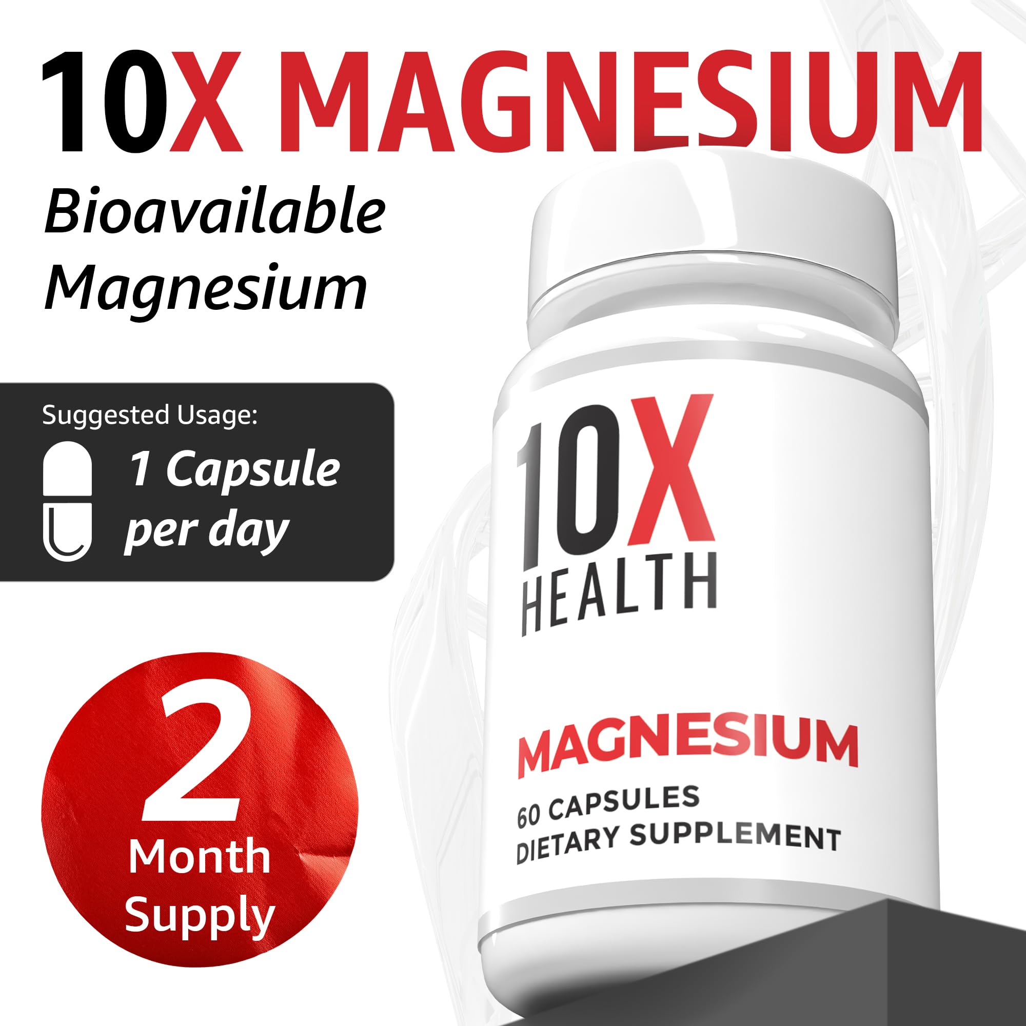 10X Health System Magnesium Citrate Capsules with measuring spoon