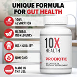 10X Health System Probiotic Capsules displayed with other supplements