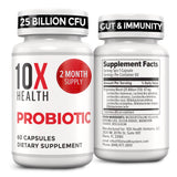 10X Health System Probiotic Capsules front view with packaging