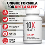 10X Health System Sleep Supplement capsules in hand