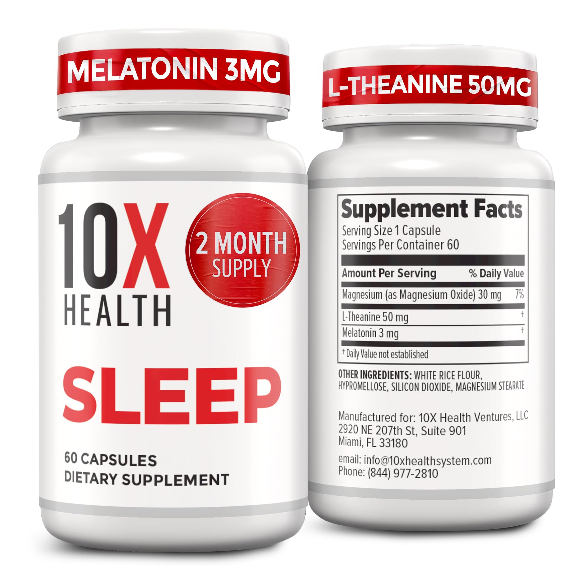 10X Health System Sleep Supplement front view with capsules