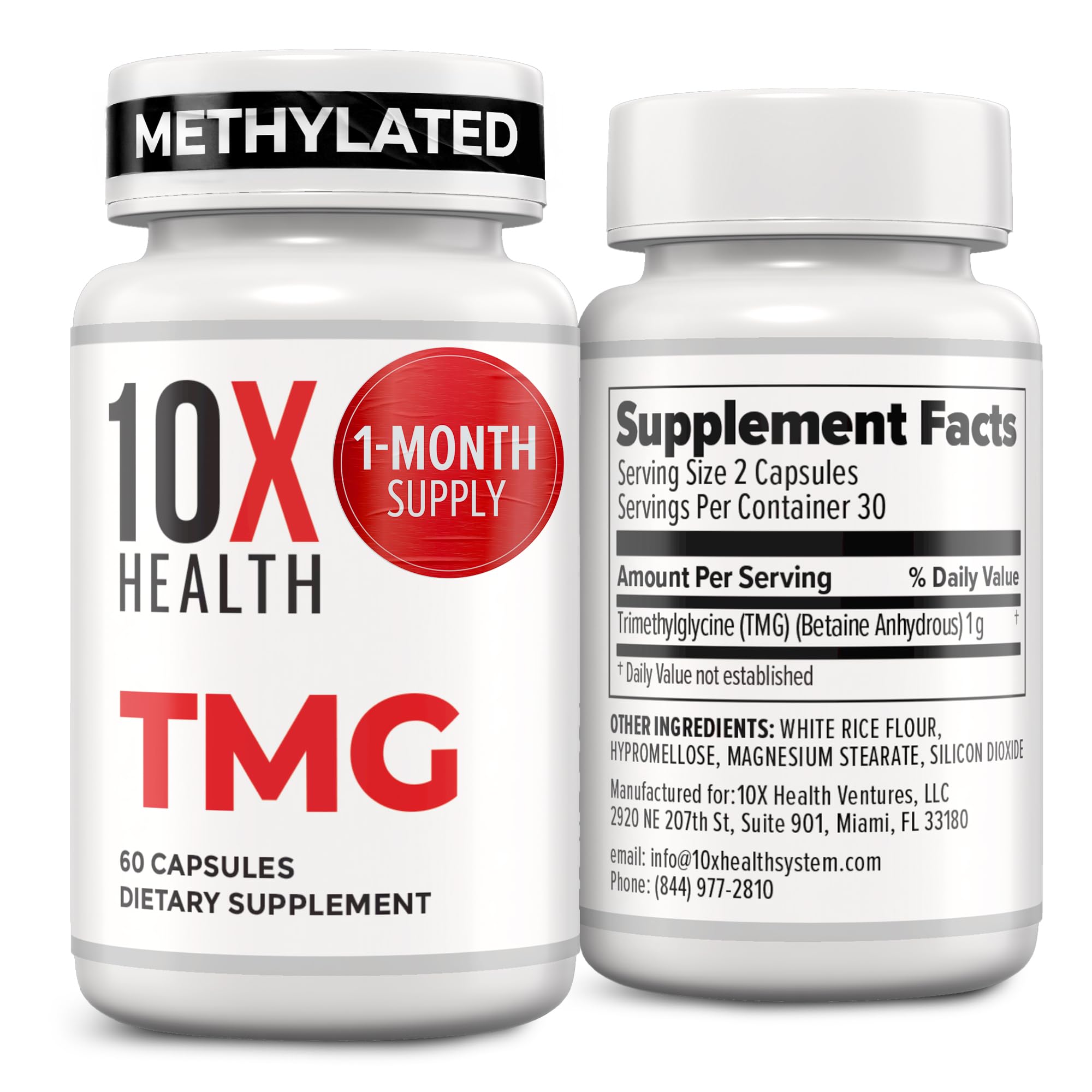 10X Health System TMG Supplement front view with packaging