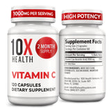 10X Health System Vitamin C 1000mg Capsules bottle front view