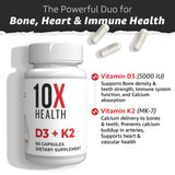 10X Health System Vitamin D3 K2 Supplement 5000 IU packaging