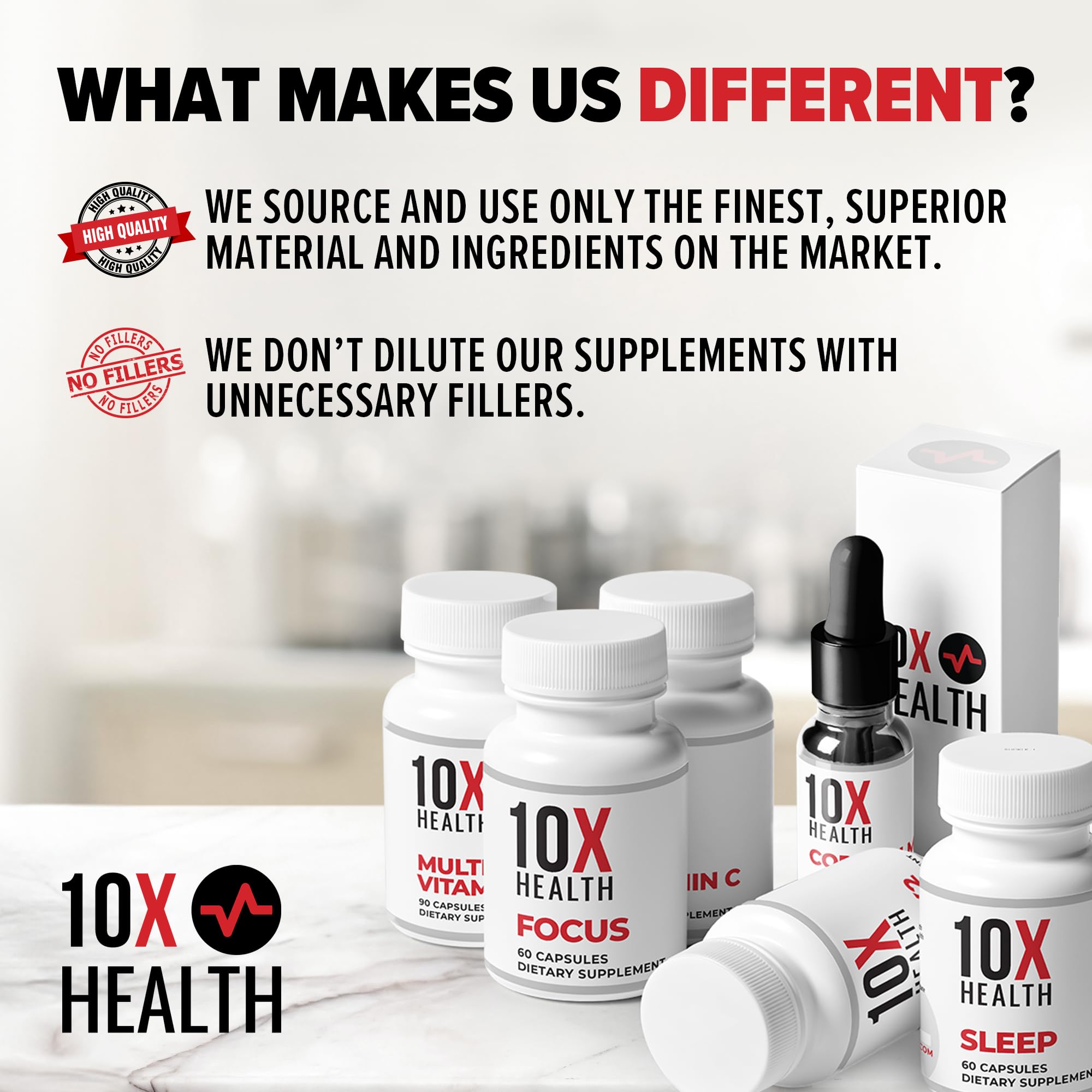 10X Health System Zinc Supplement 30mg bottle on a wooden table