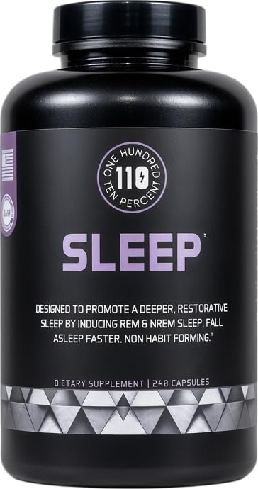 110 Percent Sleep Aid Capsules 240 Count front view