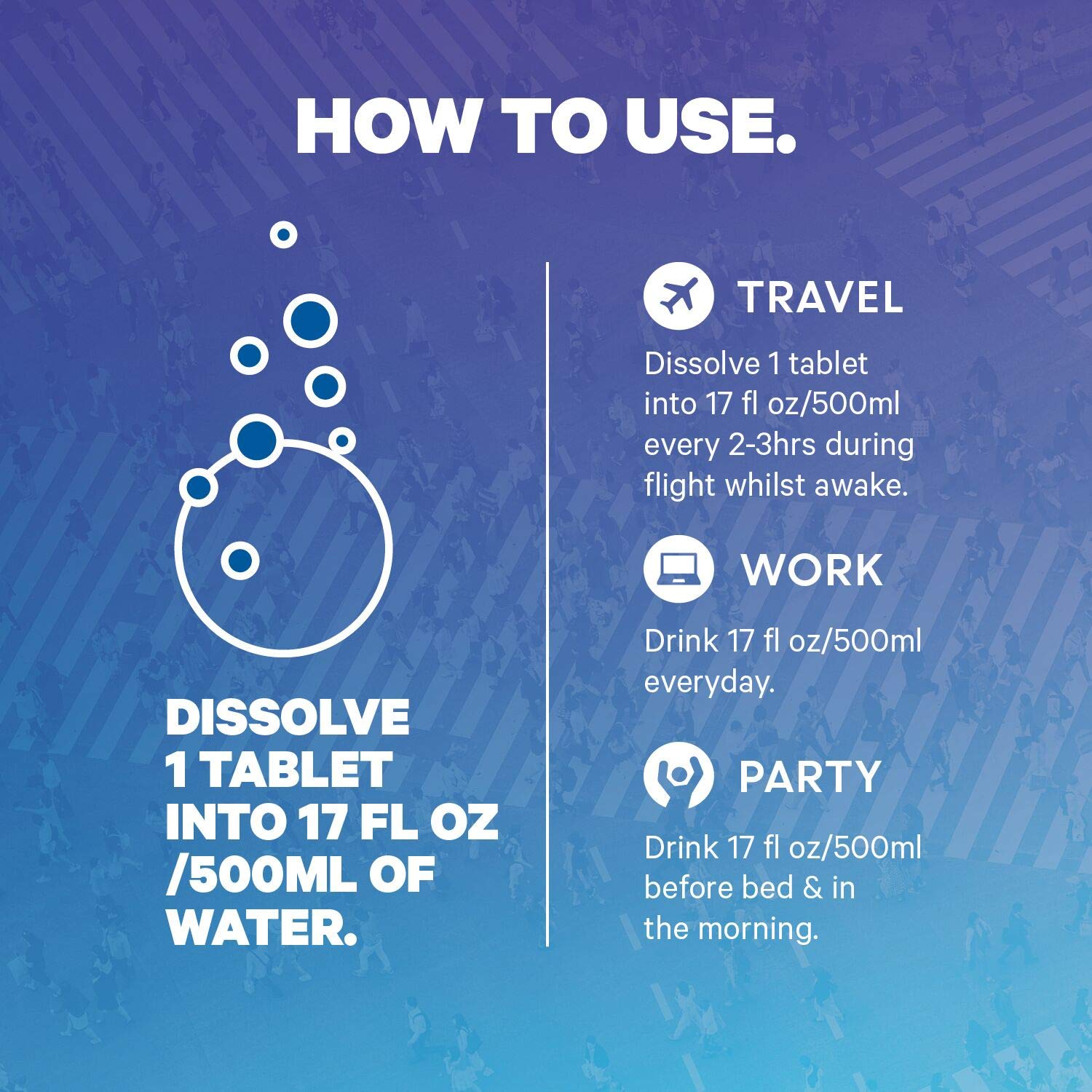 1ABOVE Multivitamin Effervescent Tablets with a glass of water