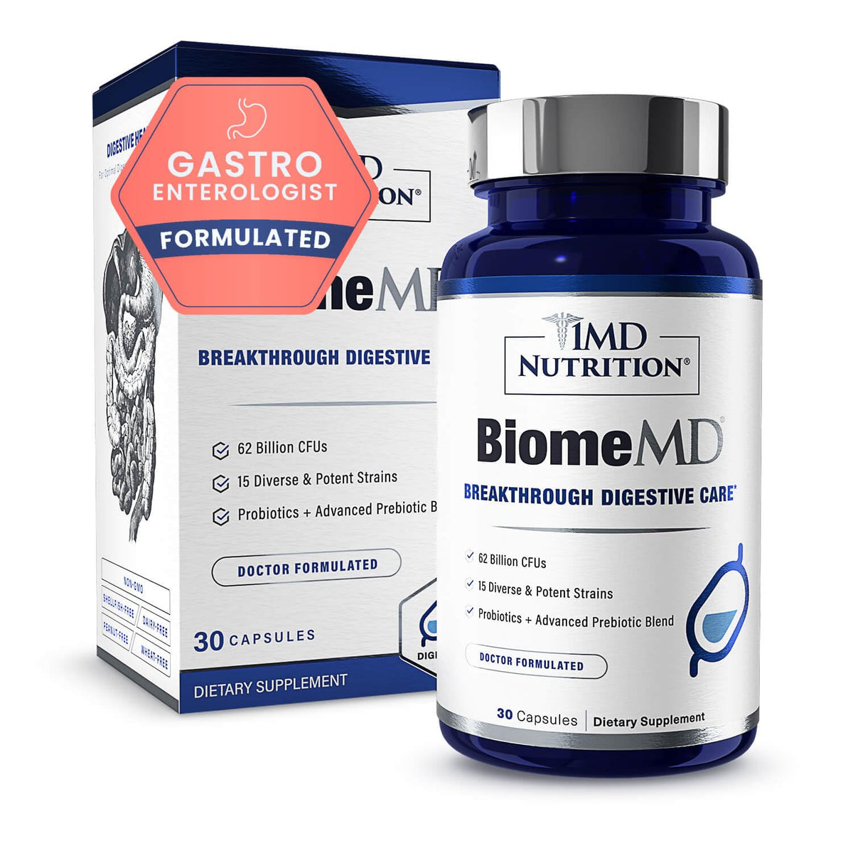 1MD Nutrition BiomeMD Probiotic Supplement front view