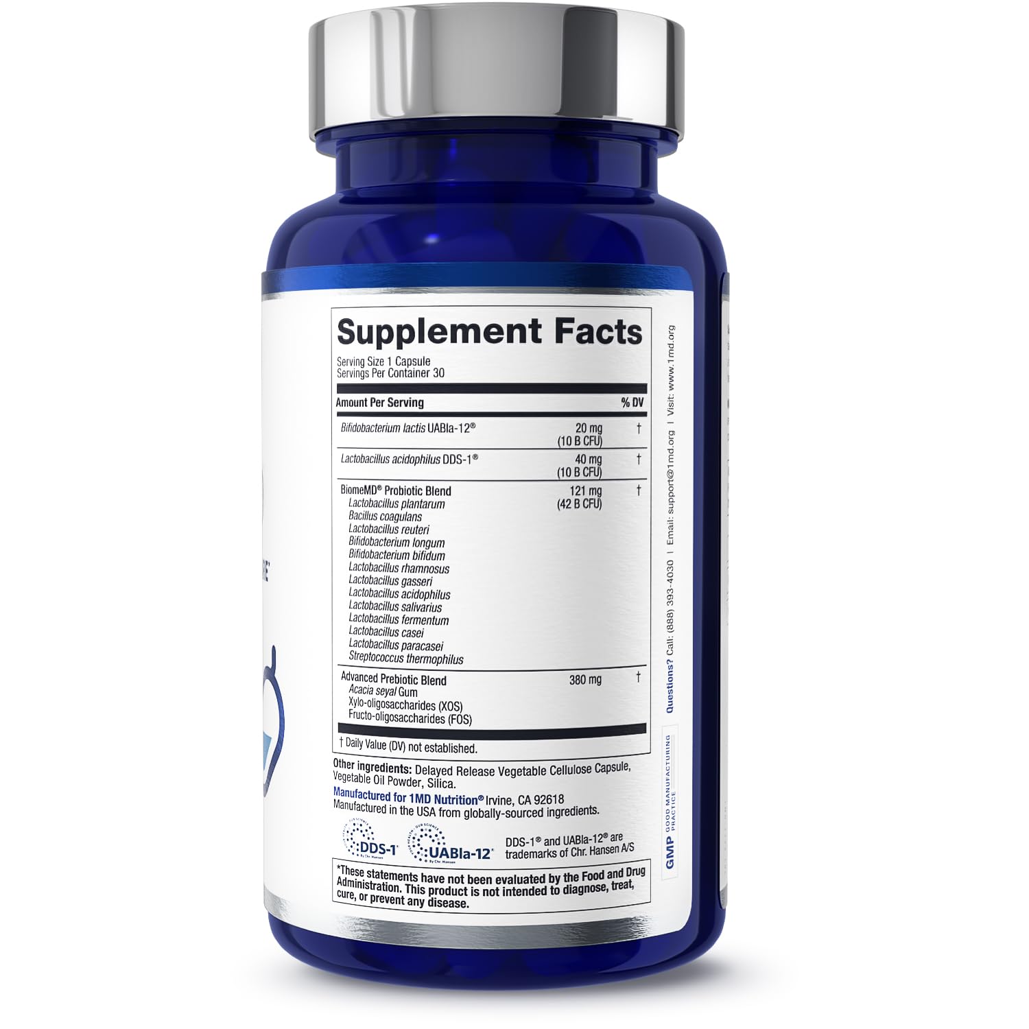 1MD Nutrition BiomeMD Probiotic Supplement with fresh fruits