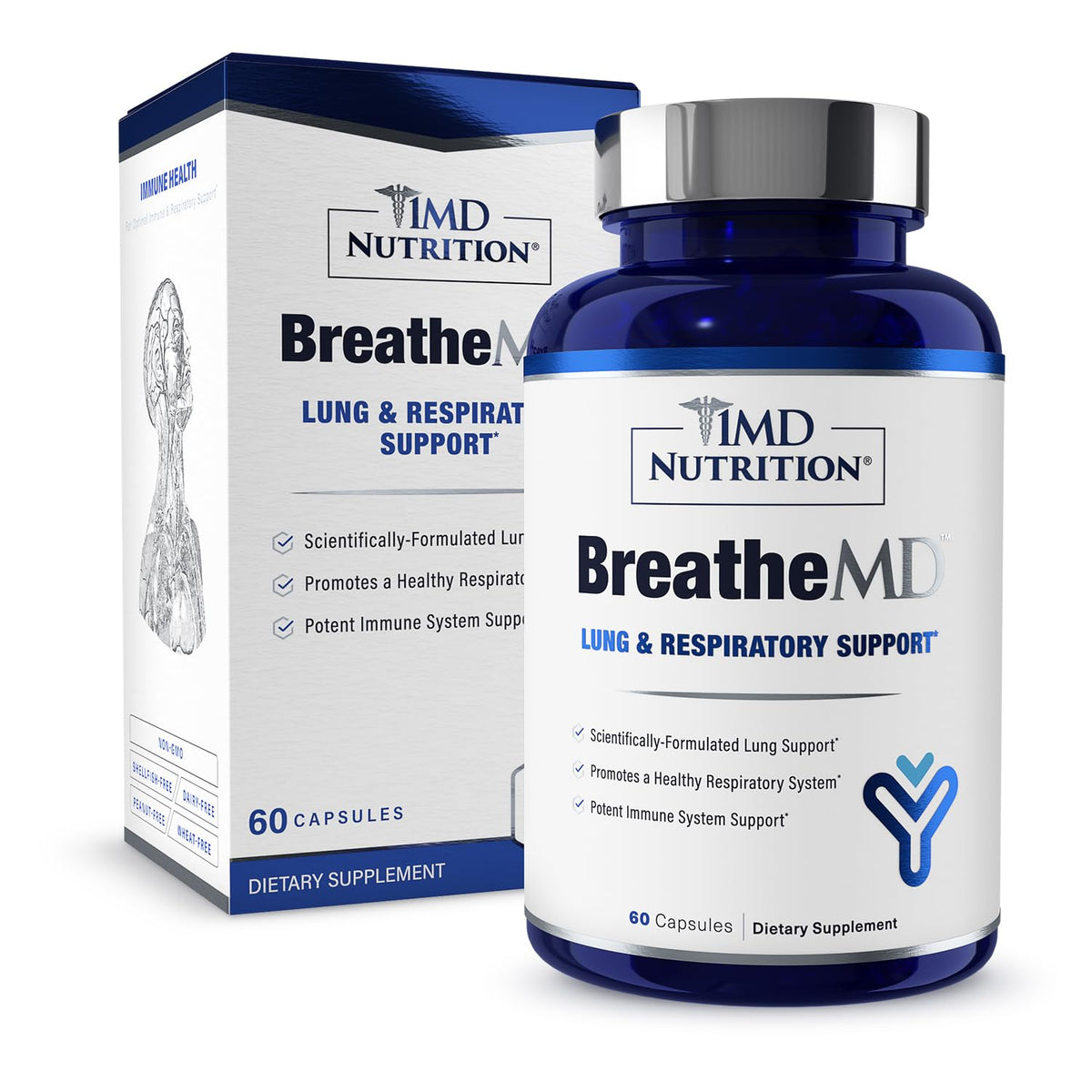 1MD Nutrition BreatheMD Plus 100g front view